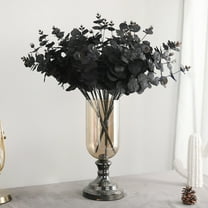 HEVIRGO Artificial Flowers for Decoration 1 Pc DIY Artificial Eucalyptus Leaf Anti-fall Faux Silk Flower Shooting Prop Fake Plant Home Decor,Black