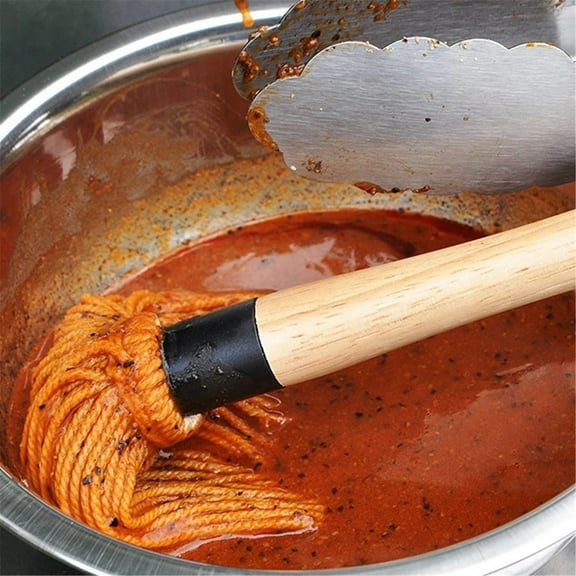 HEVIRGO BBQ Brush Kit, Grill Basting Mop Brush Head Kitchen BBQ Cooking Replacement Tool Accessories