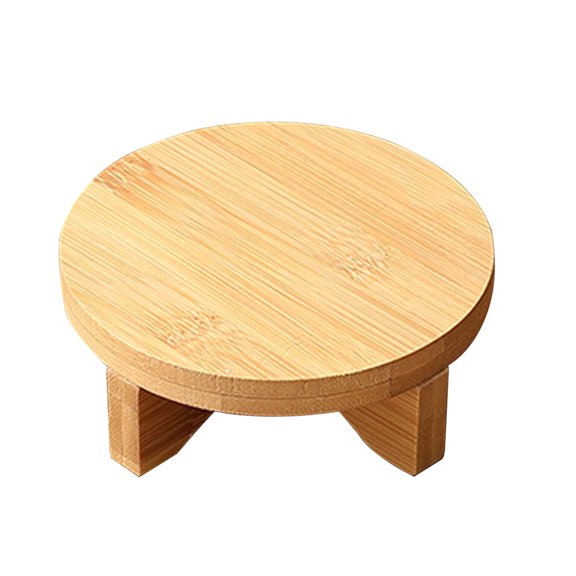 HEVIRGO Bamboo Plant Stand Flower Pot Holder Indoor Tabletop Round Stool Planter Holder Display Stand for Potted Plants Cu Pcsakes Ceramics