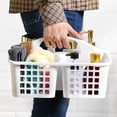 thumbnail image 1 of HEVIRGO Bathroom Storage Basket Divided Grid Design PP Plastic Portable Hollow Home Organizer, 1 of 8
