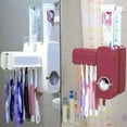thumbnail image 1 of HEVIRGO Bathroom Wall Mount Rack Automatic Toothpaste Dispenser Brush Holder, 1 of 4
