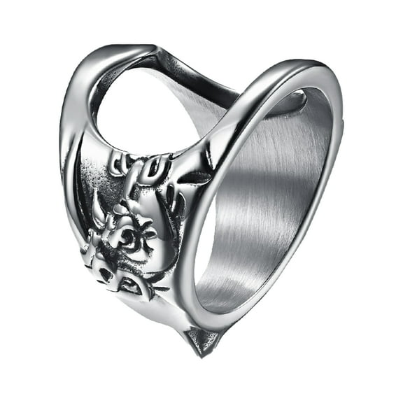 HEVIRGO Bottle Opener Ring Sturdy Construction Anti deform Titanium Steel Exquisite Bottle Opening Ring Party Tools for