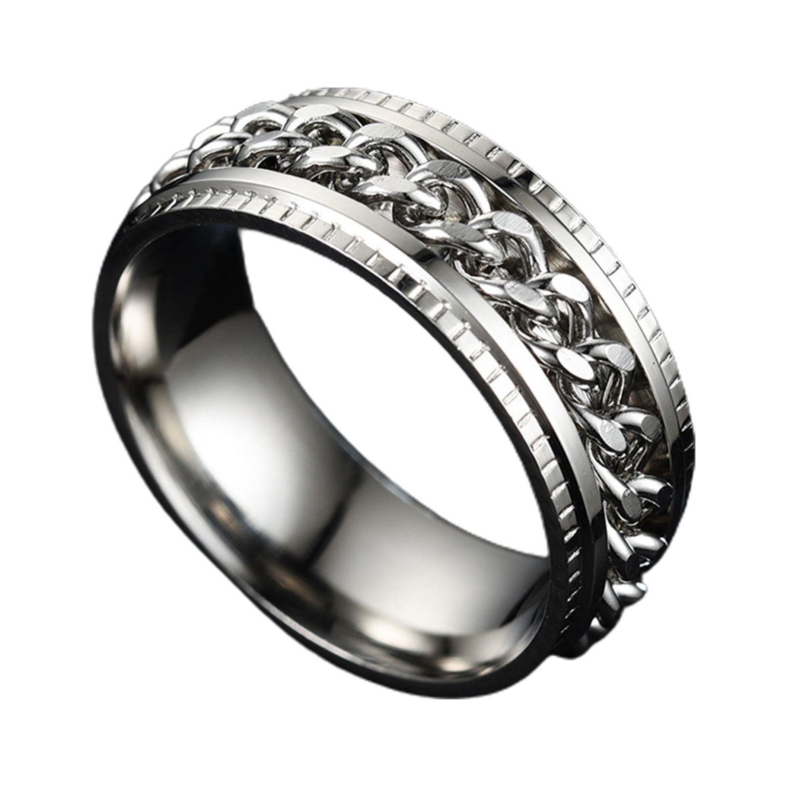HEVIRGO Wide Anti-rust Boys Ring Stainless Steel Simple Exquisite  EngageBoyst Ring Jewelry Stainless Steel Silver - Walmart.com