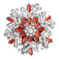 thumbnail image 1 of HEVIRGO Brooch Pin Snowflake Shape Shiny s Pin with Rotating Outer Layer Multi-Layer Design Lapel Badge, 1 of 8