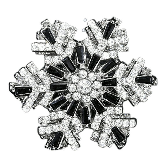 HEVIRGO Brooch Pin Snowflake Shape Shiny s Pin with Rotating Outer Layer Multi-Layer Design Lapel Badge