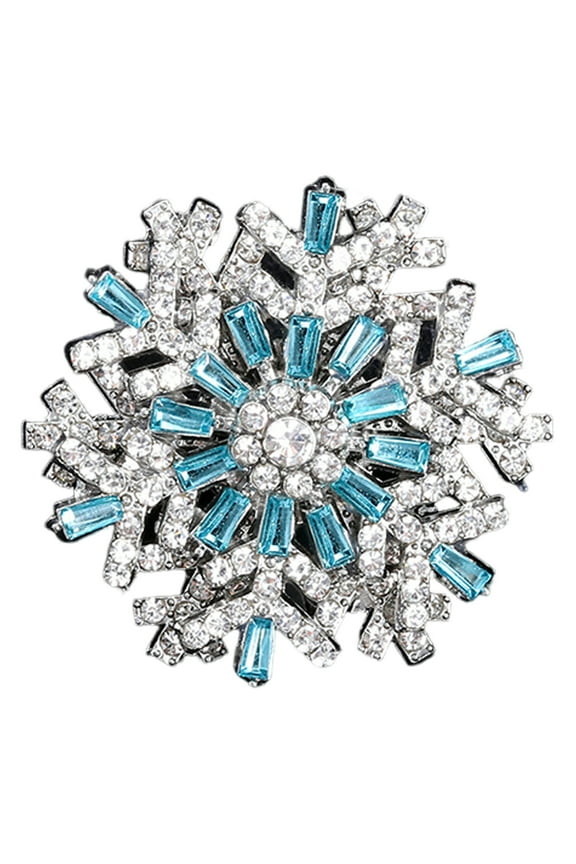 Brooch Pin Snowflake Shape Shiny s Pin with Rotating Outer Layer Multi-Layer Design Lapel Badge