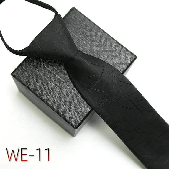 HEVIRGO Business Tie Striped Zipper Men Plaid All Match Neck Tie for Wedding