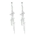 thumbnail image 1 of HEVIRGO Butterfly Tassel Long Dangle Rhinestone Stud Earrings Jewelry Alloy Rhinestone Silver, 1 of 7