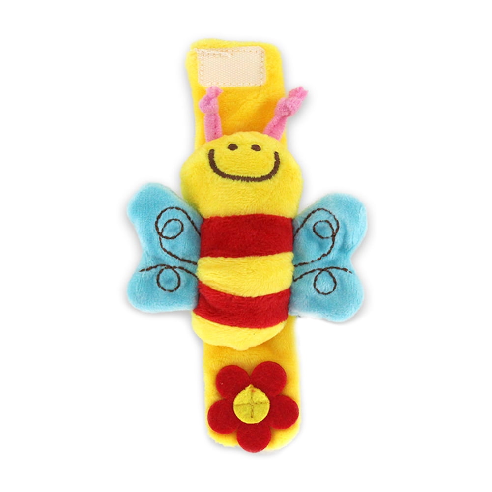 HEVIRGO Cartoon Plush Bee Animal Wrist Band Rattle Hand Foot Bell ...