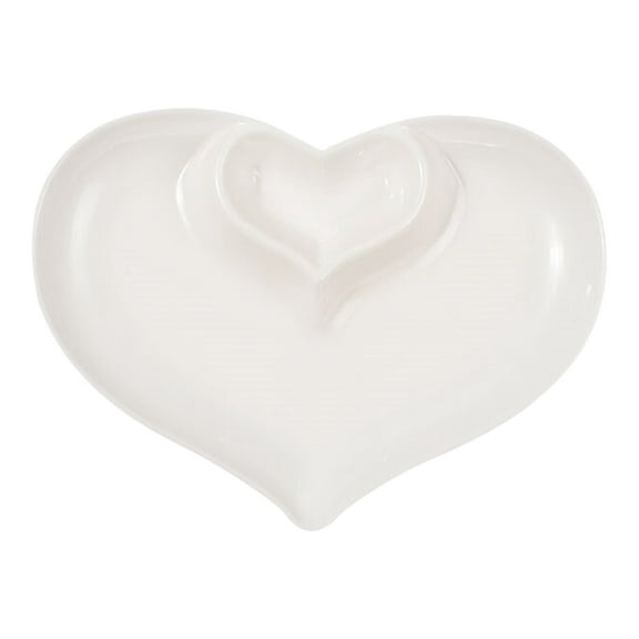 HEVIRGO Chip And Dip Serving Set Divided Serving Platter Sushi Plates with Sauce Section Cheeses Serving Tray for Dumpling Appetizer Taco Sushi