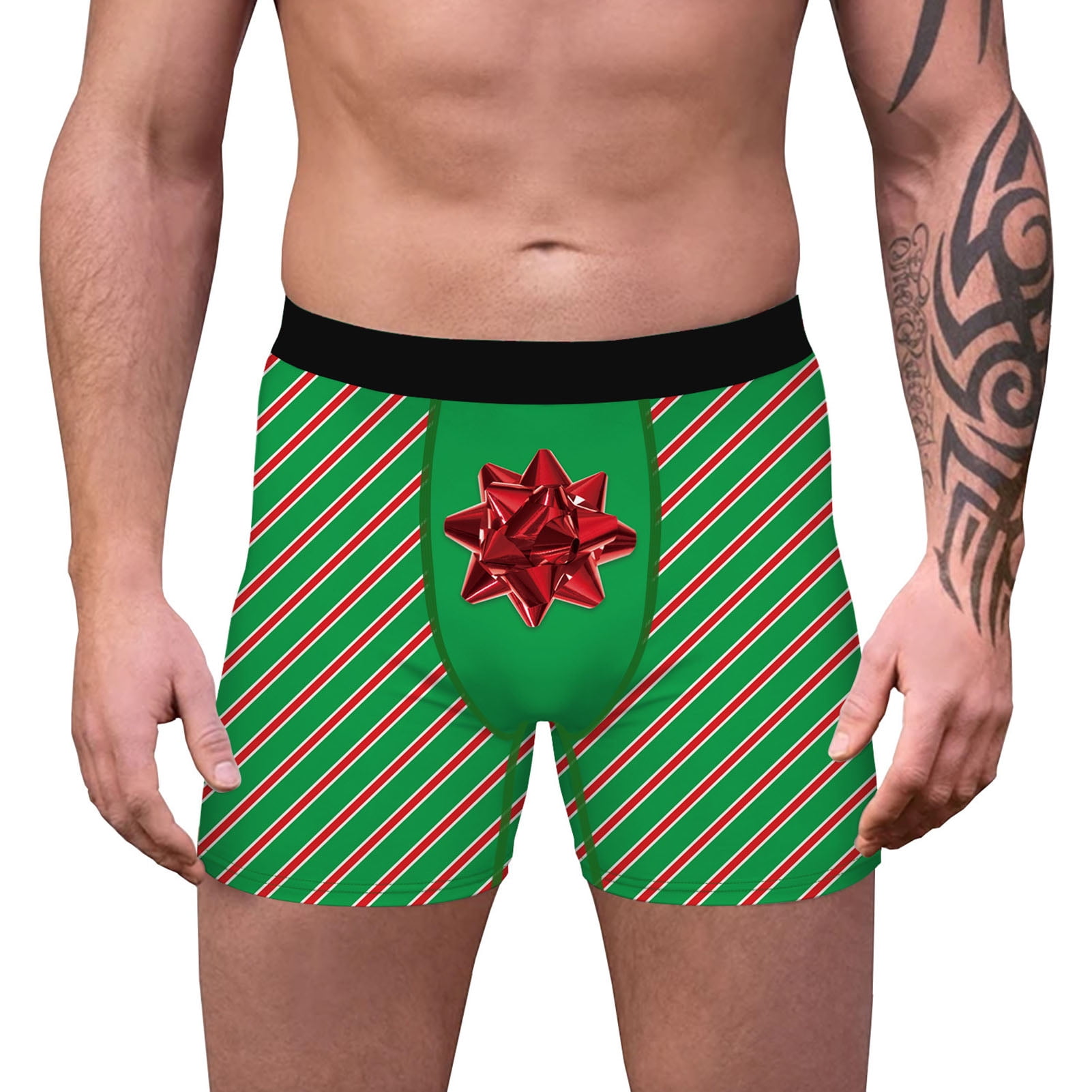 HEVIRGO Christmas Boxers 3D Print Aseptic Festive New Year Men Boxers