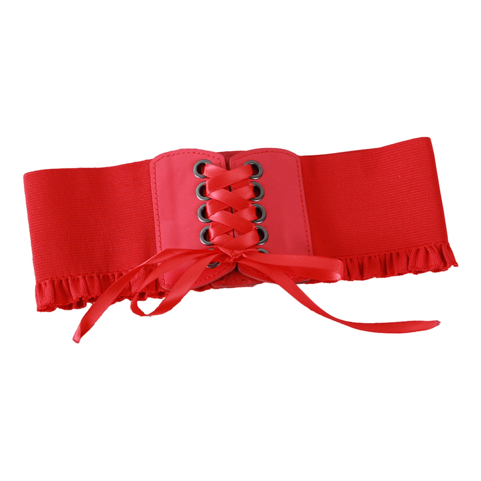 7725 Womens Corset Belt, Wide Elastic Lace Up Pirate For Dress HEVIRGO Corset Waist Belt for Women Lace Up Tied Waspie  main image 3