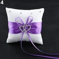 thumbnail image 1 of HEVIRGO Fashion Wedding Bridal Bowknot Double Heart Ring Bearer Pillow Cushion Tribute Silk, Polyster Tape, 1 of 6