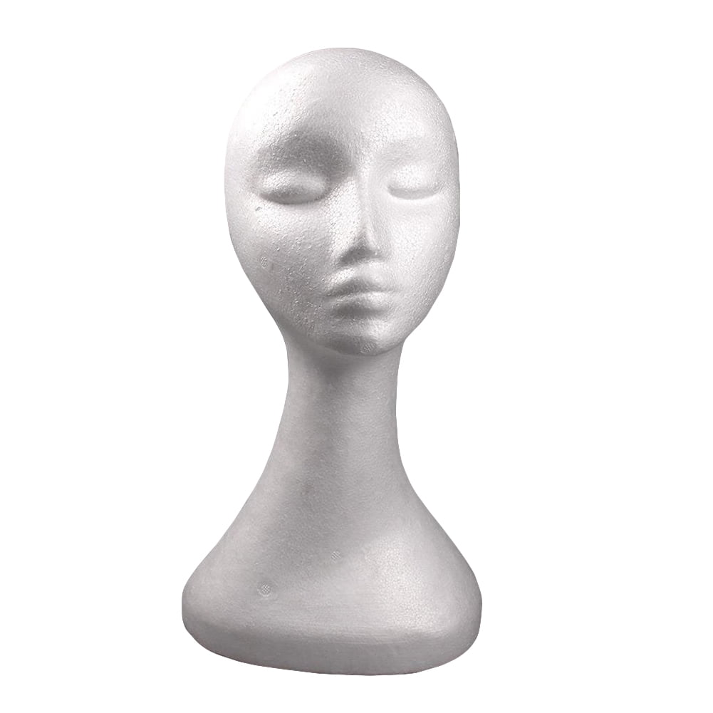 HEVIRGO Female Mannequin Head Dummy Model Display Stand for Wig Jewelry  Headphone Hat 