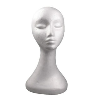 Happydeer 12 Styrofoam Wig Head - Foam Mannequin Wig Stand and Holder -  Style, Model And Display Hair, Hats and Hairpieces - For Home, Salon and  Travel,White Pack of 1 