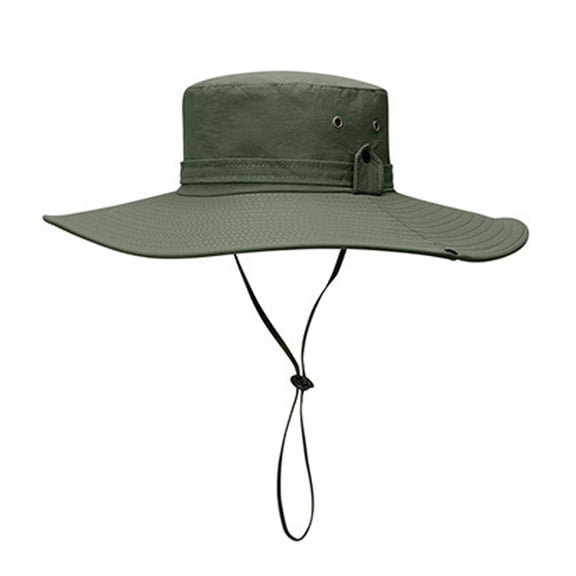 HEVIRGO Fisherman Hat Wide Brim Lace-Up Design Men Women Outdoor Hat Versatile Sun Protection Basin Hat
