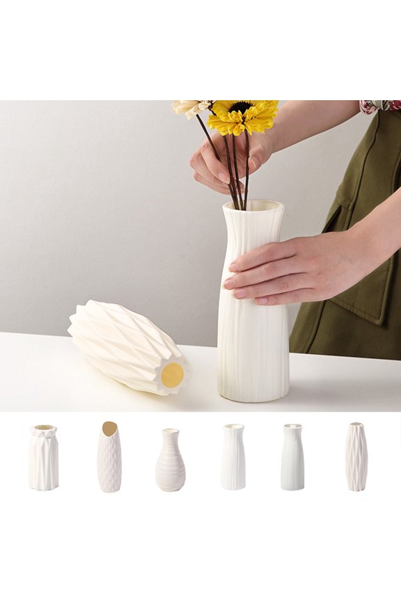 Flower Vase High Durability Geometric Design Smooth Edge Non-slip Base Shatterproof Eco-friendly Flower Container Table Vase Decor Home Supplies