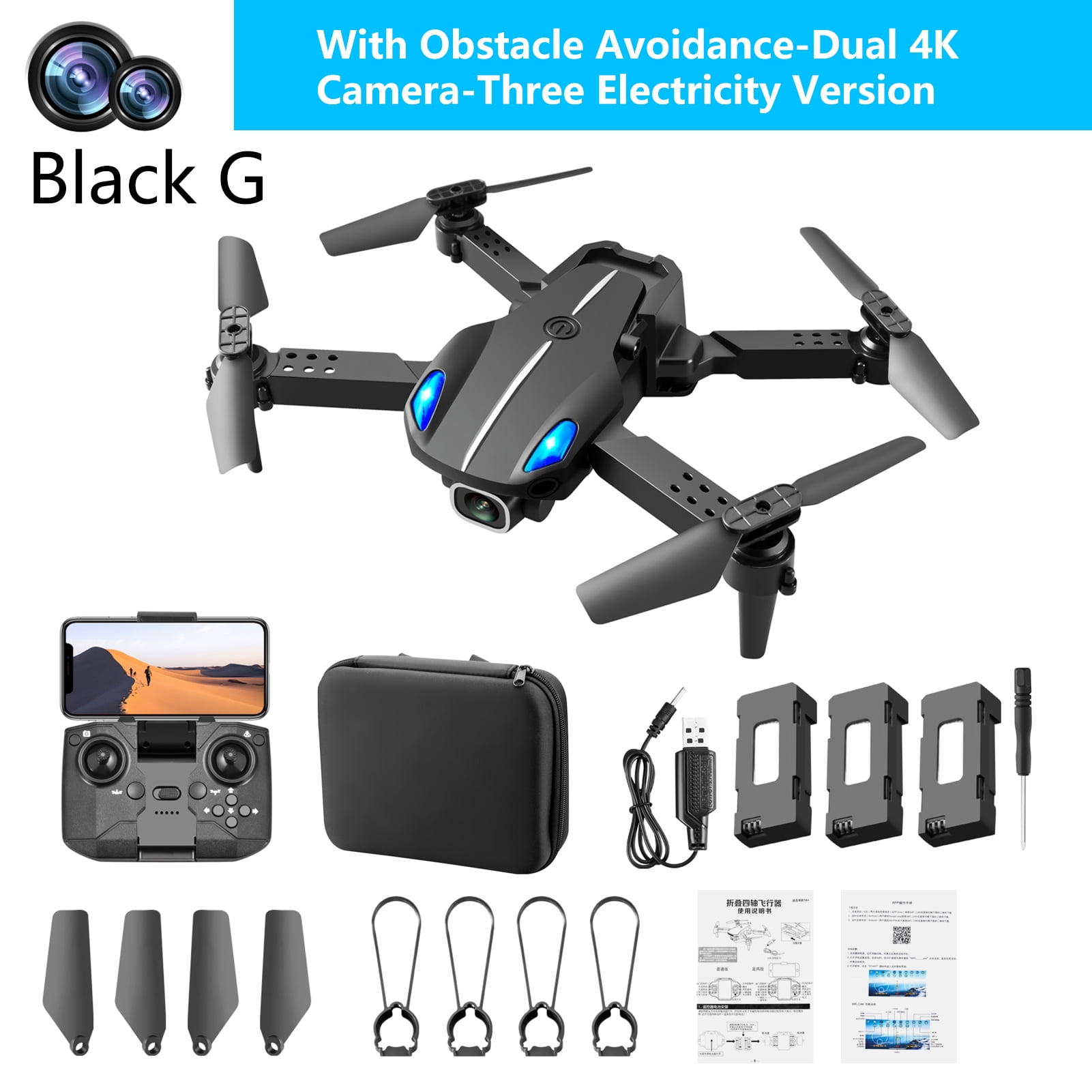Helicopter foldable quadcopter 4k drone discount