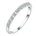 thumbnail image 1 of HEVIRGO Girls 925 Sterling Silver Rhinestone Wedding EngageBoyst Ring Jewelry Silver Plated Copper Rhinestone White, 1 of 8