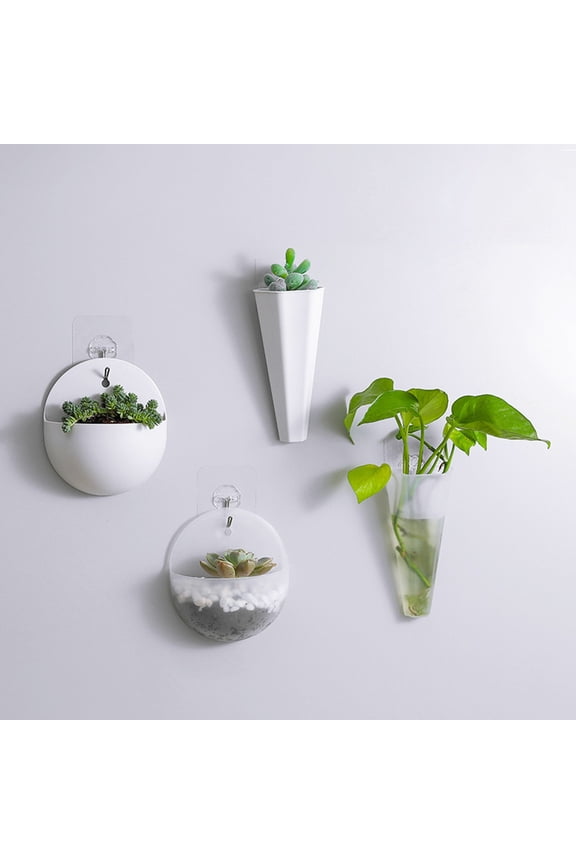 Hanging Flowerpot Eco-friendly Punch-free Plastic Hydroponic Wall Plant Vase for Garden