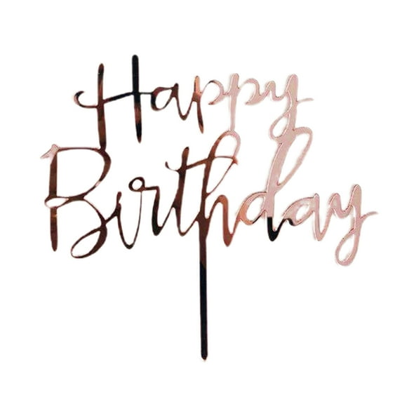 HEVIRGO Happy Birthday Cake Topper Cupcake Birthday Party Decorating Card Accessories Red