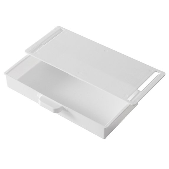 HEVIRGO Hidden Under Desk Drawer Self-Adhesive Plastic Makeups Jewelry Desk Storage Drawer for Kitchen White Plastic