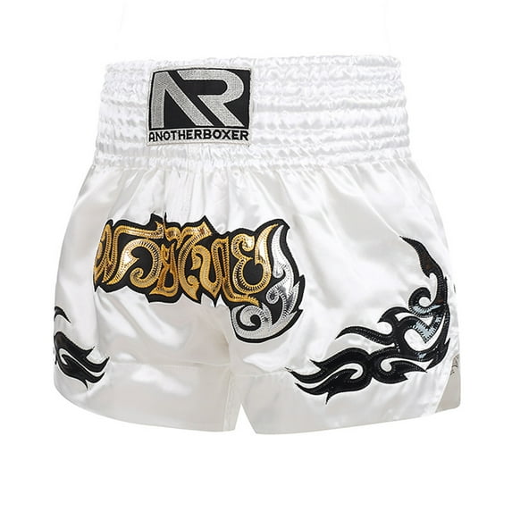 HEVIRGO High Elasticity Boxing Shorts, Anti-friction Breathable Muay Thai Cord Design Kickboxing Shorts for Unisex
