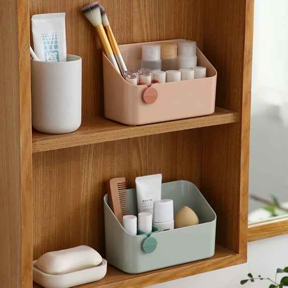 HEVIRGO Home Cosmetics Jewelry Desktop Storage Box Lipstick Makeup Brush Organizer Rack, White