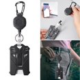 thumbnail image 1 of HEVIRGO ID Badge Holder Card Holder, Heavy Duty Easy-pull Retractable Anti-lost Stainless Portable Tactical ID Badge Reel Vertical Lanyard ID Holder, 1 of 12