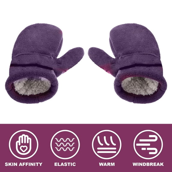 HEVIRGO Infant Gloves with Thick Fastener Tape, Autumn Winter Toddler Boys Girls Adjustable Plush Gloves for Outdoor