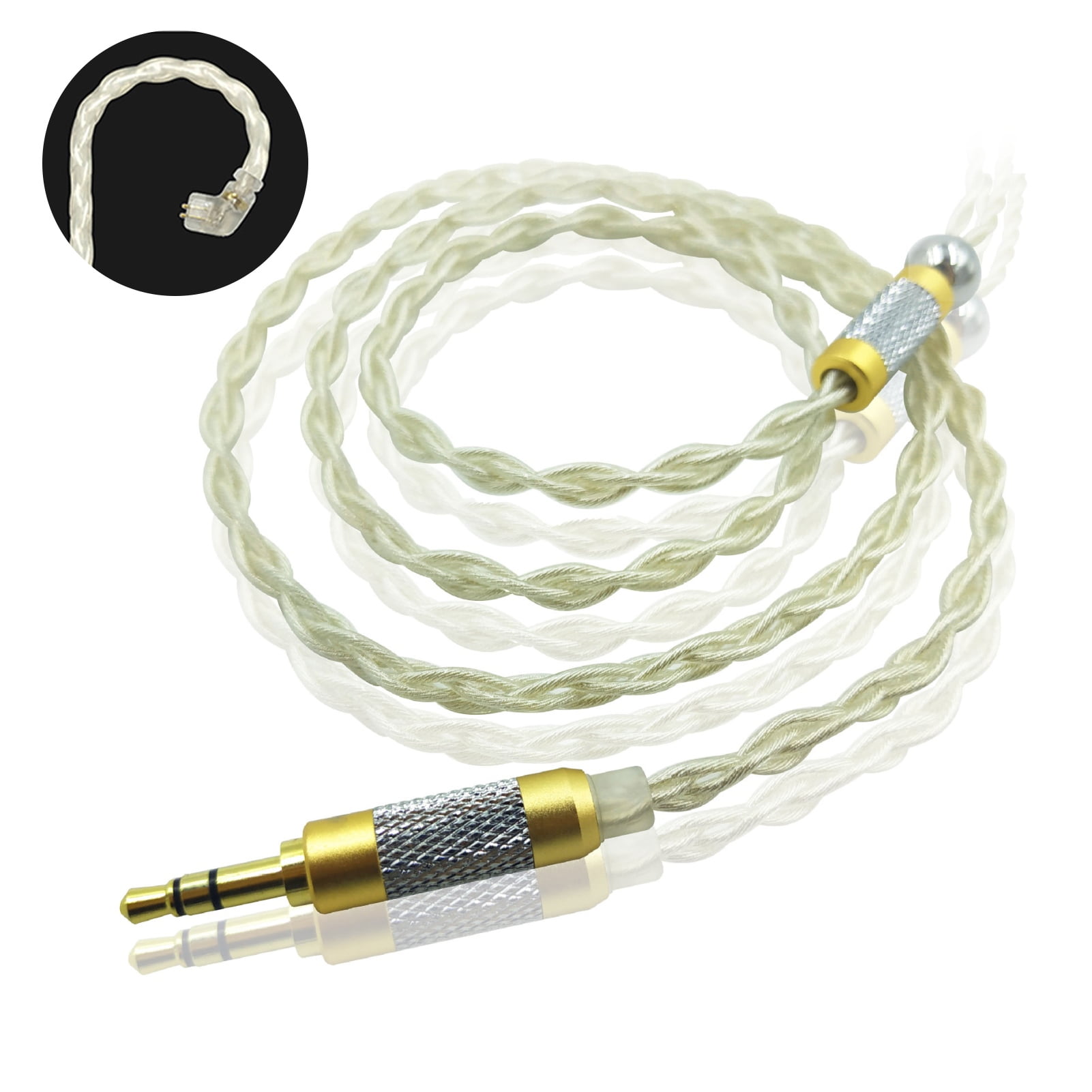 HEVIRGO JCALLY Wearresistant Golden Plated Braided Headphone Cable