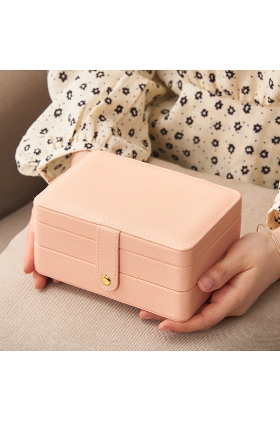 Jewelry Box Multi-Layer Birthday Gifts Faux Leather Necklace Earrings Rings Storage Case for Dresser