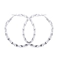 thumbnail image 1 of HEVIRGO Lady Exaggerated Twisted Big Hoop Earrings Circle Dangle Jewelry Alloy Silver, 1 of 7