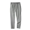 thumbnail image 1 of HEVIRGO Men Pants Solid Color Drawstring Summer Quick Dry Ice Silk Trousers Streetwear, 1 of 10