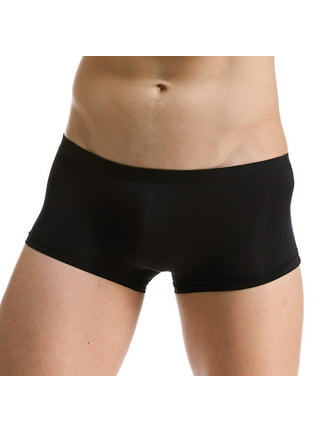 HEVIRGO Longjiang Men Underwear Stripe Side Opening Mid Rise Boxer  Underpants for Bathroom,Black M