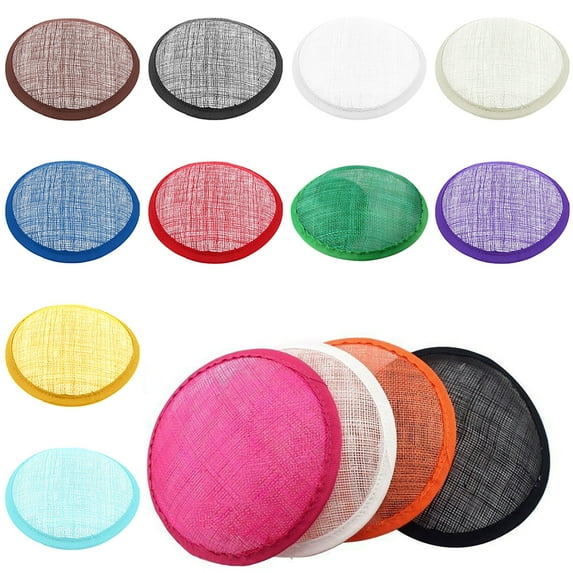 HEVIRGO Millinery DIY Craft Accessory Women Sinamay Cocktail Hat Fascinator Round Base,Gray