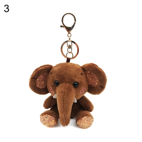 HEVIRGO Mini Elephant Plush Stuffed Doll Pendant Keychain Key Chain Holder Bag Decor