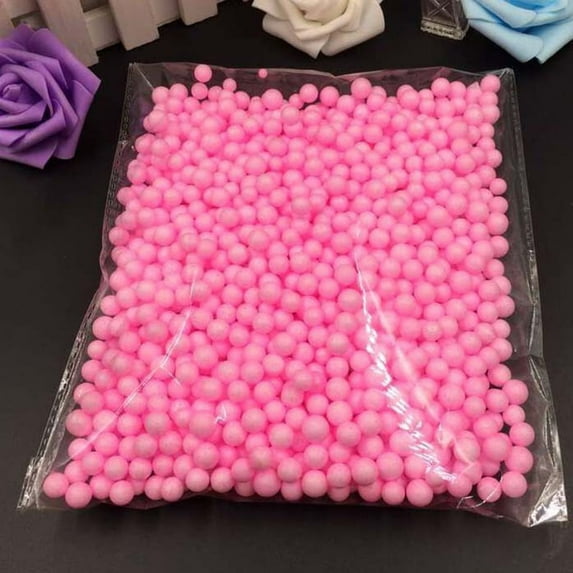 HEVIRGO Multicolor Polystyrene DIY Crafts Decorative Loose Mini Beads Balls Pink Polystyrene