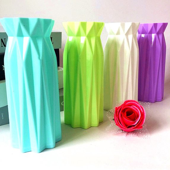 HEVIRGO Origami Vase, Geometric Origami Vase Flower Arrangement Pot Container Home Office Table Decor