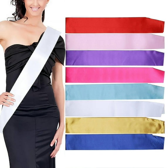 HEVIRGO Party Sash Blank Solid Color Costume Accessory Fabric Bride Shoulder Strap Wedding Award Ceremony Sash Etiquette Ribbon Decoration