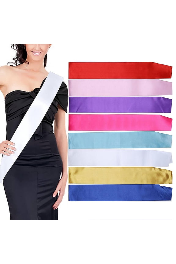 Party Sash Blank Solid Color Costume Accessory Fabric Bride Shoulder Strap Wedding Award Ceremony Sash Etiquette Ribbon Decoration