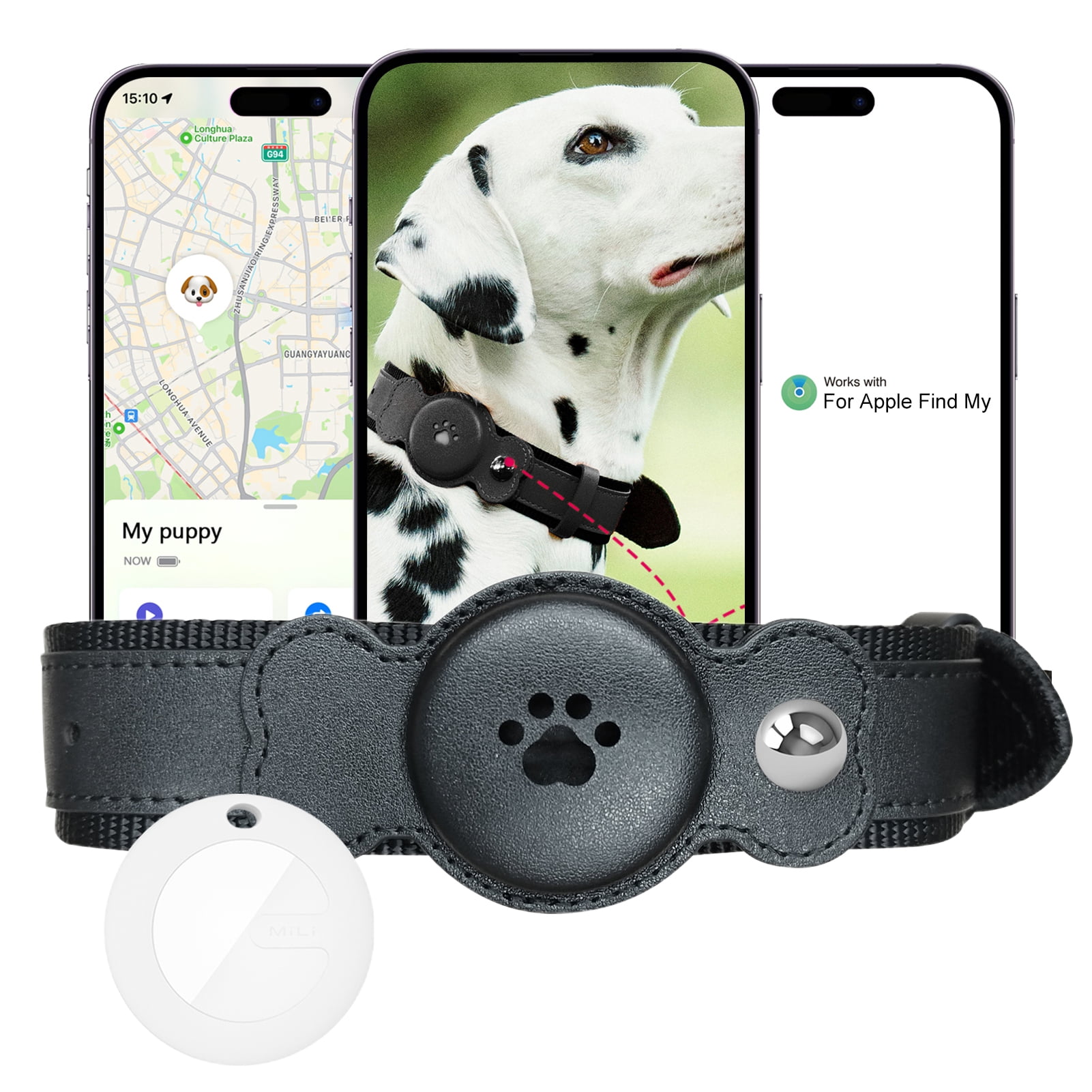 Hevirgo GPS Tracker Pet Collar, Waterproof Reflective Nylon Adjustable ...