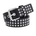 thumbnail image 1 of HEVIRGO Punk Rock Rivet Belt Studded Belt Grommet Threads Belt Square Rivets Pyramid Metal Inlays Adjustable Straps Imitation Leather Belt, 1 of 8