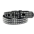 thumbnail image 1 of HEVIRGO Punk Rock Rivet Belt Studded Belt Grommet Threads Belt Square Rivets Pyramid Metal Inlays Adjustable Straps Imitation Leather Belt, 1 of 8