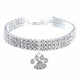 thumbnail image 1 of HEVIRGO Puppy Collar with Bone Pendant Shiny Rhinestone Fashion Jeweled Kitten Necklace for Cats White Rhinestone, 1 of 8