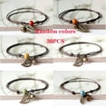 thumbnail image 1 of HEVIRGO Random colors 30pcs Ceramic Beaded Bracelet Bangle Rope Chain Vintage Leaf Pendant Couple Jewelry, 1 of 10