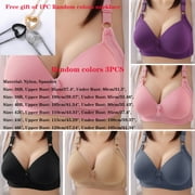 HEVIRGO Random colors 3PCS Women Bra Back Closure Lace Breathable Elastic Anti-snagging Breast Support Wide Shoulder Strap Mid-aged Mother Bra