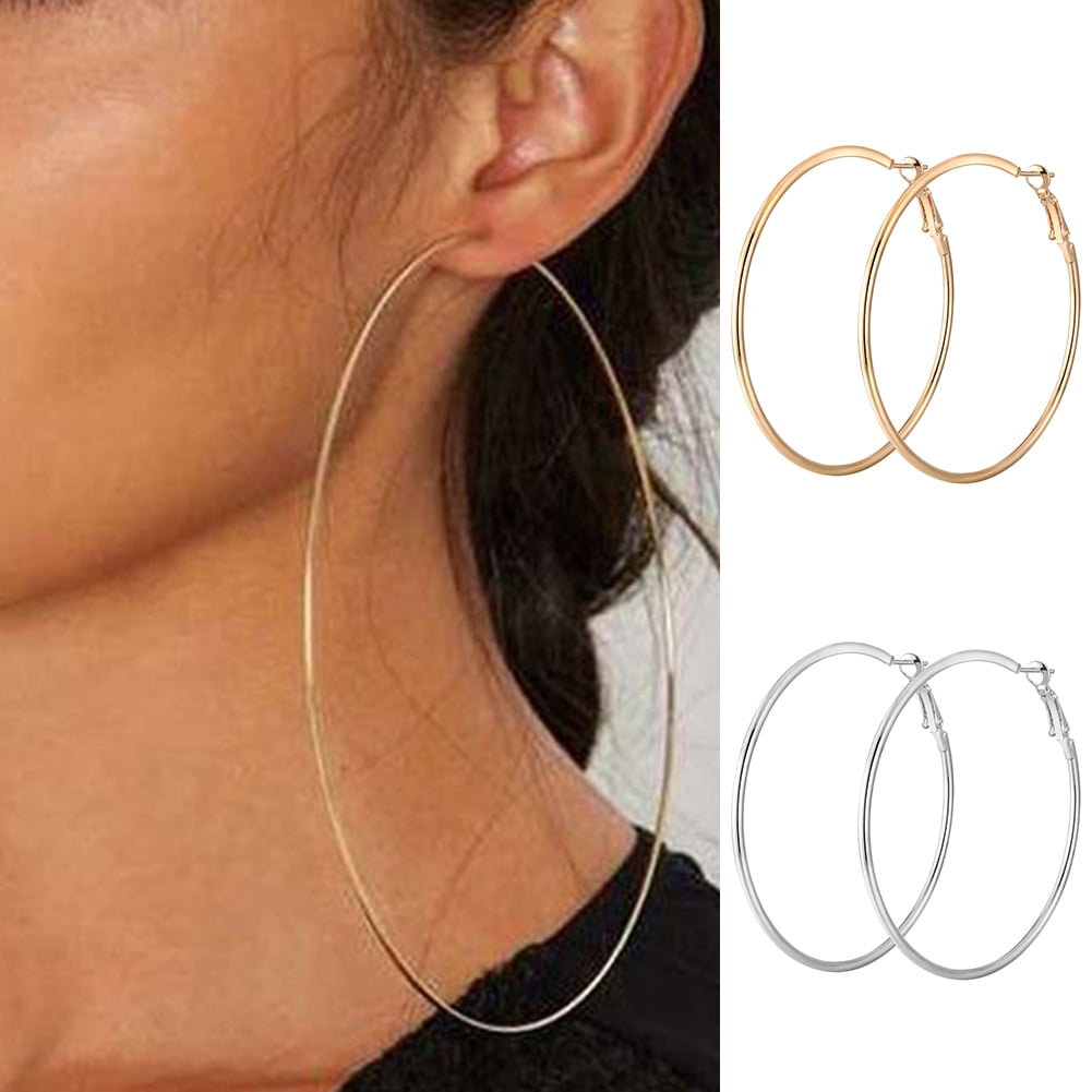 Letter Love Dangle Earrings Geometric Large Round Circle Alphabet Hoop  Earrings for Women Girls Fashion Hollow Jewelry Gift