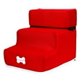 thumbnail image 1 of HEVIRGO Small Dog Cats Pet Foldable 3 Steps Stair, Removable Non-slip Ramp Climbing Detachable Bed Ladder, Pet Storage Stepper for High Beds Sofa, 1 of 10