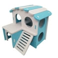 thumbnail image 1 of HEVIRGO Small Pets House DIY Installation Double Layers Breathable Hamster Golden Bear Rat Hideout House Pet Supplies Blue Plastic, 1 of 8